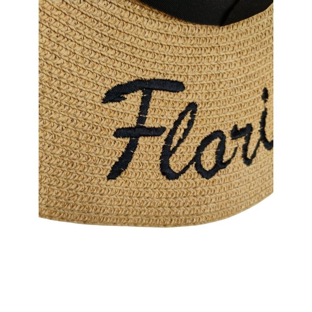 Florida Sun Hat Embroidered Tan and Black - Picture 3 of 15